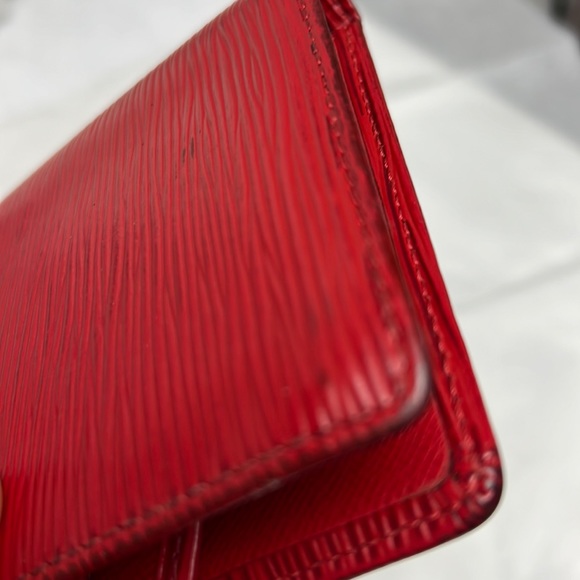Auth. Louis Vuitton Epi Leather Porte Billes Compact Red Wallet Vintage France - Picture 13 of 17